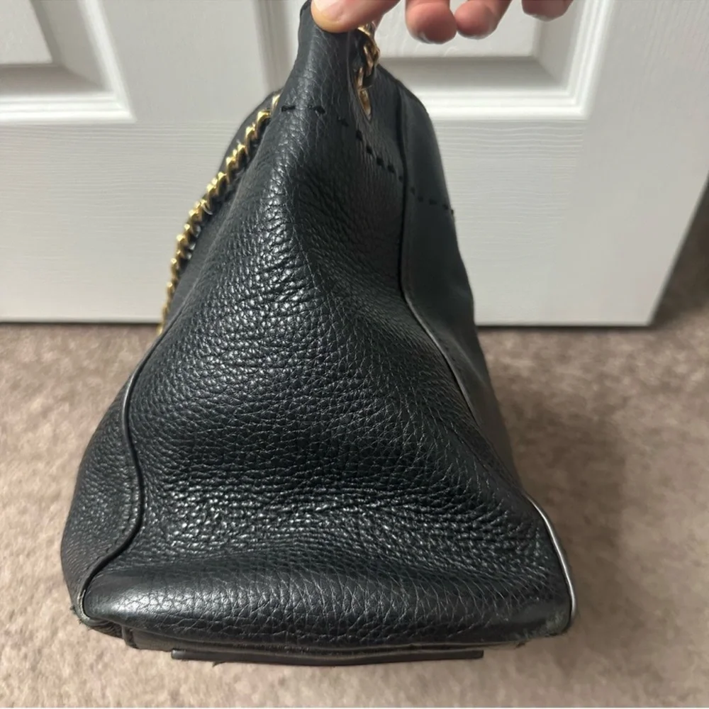 Tory Burch Black Shoulder Bag with Gold Accents